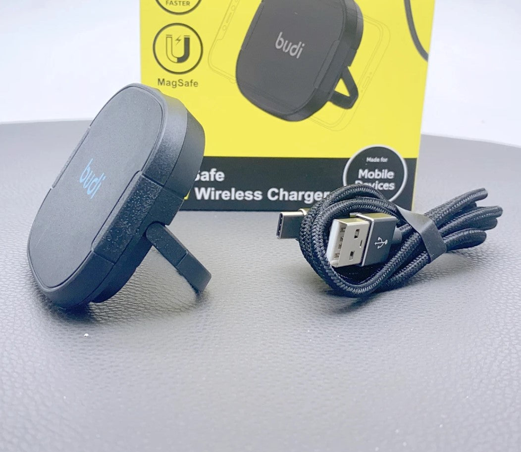 BUDI MagSafe 15W Wireless Charger - شاحن ماج سيف مغناطيسي و يعمل بالتحريض اللاسلكي