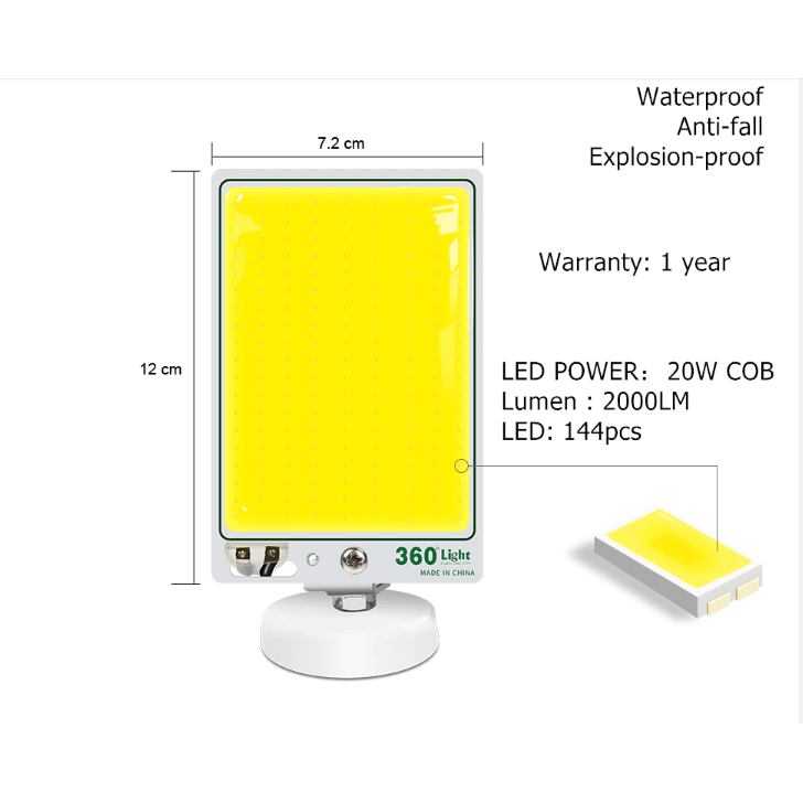 مصباح تخييم/طوارئ 360Light COB TM-09 LED