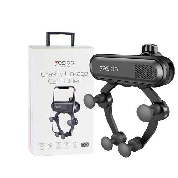 YESIDO C62 Gravity Linkage حامل لوحة عدادات السيارة - حامل لوحة عدادات السيارة ثابت بالجاذبية