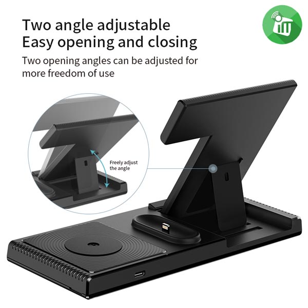 حامل شاحن لاسلكي قابل للطي 4 في 1 بقوة 18 واط من يسيدو DS13