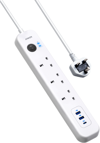 Anker PowerExtend 6-IN-1 USB-C PowerStrip/Socket - محول انكر ٣ منافذ طاقة ومنفذين USB ومنفذ PD بقوة ٣٠ واط