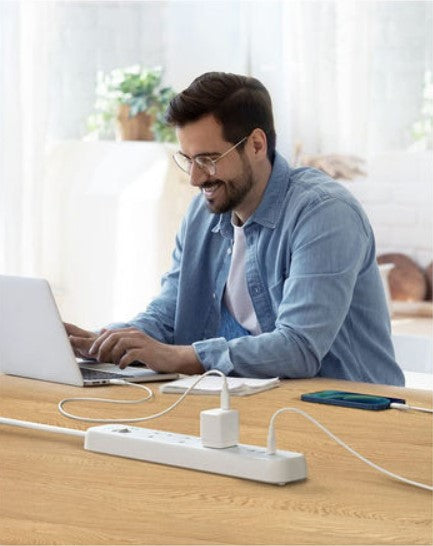 Anker PowerExtend 6-IN-1 USB-C PowerStrip/Socket - محول انكر ٣ منافذ طاقة ومنفذين USB ومنفذ PD بقوة ٣٠ واط