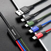 Baseus 4 in 1 Rapid Series Cable (1 Type C, 1 Micro USB, 2 Lightning) - 1.2 m
