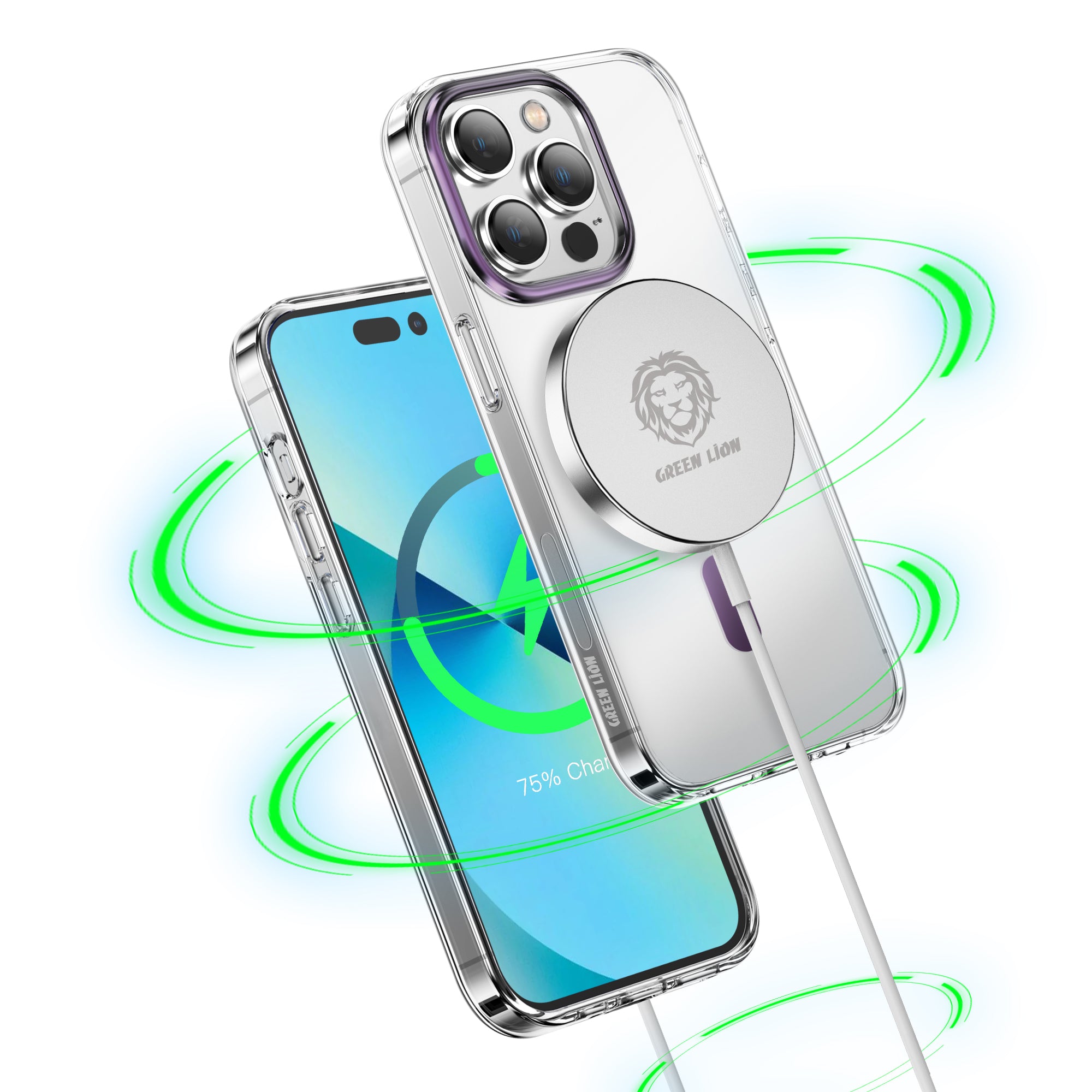 جراب ماج سيف مطفي من جرين ليون لهاتف آيفون 14 برو ماكس (6.7 بوصة)