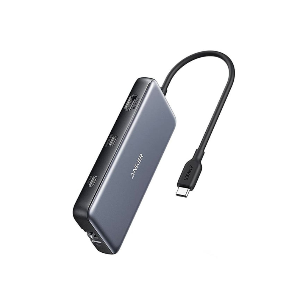 Anker A8383HA1 PowerExpand 8-In-1 USB-C Data Hub with 100 Watts Power Delivery, 4K 60Hz HDMI Port.