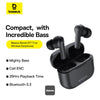 Baseus Bowie E17 True Wireless Bluetooth Earphones With Dual Mic ENC & Punchy Bass - Black