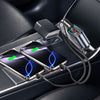 Bwoo 120W 4 in 1 Starry Light Car Charger with 2 Retractable Cables