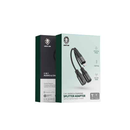 Green Lion 2 in 1 Audio & Charge Adapter (Lightning + 3.5 audio jack )