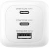 Belkin 3-Port USB-C Plug 100W, GaN Wall Charger with 2x USB-C & 1 USB-A Ports, Plug Tips included for EU/UK/US, Fast Charging for MacBook, iPhone, iPad Pro, Samsung Galaxy