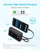 Anker Power Bank, 20,000mAh 45W Portable Charger,Dual Built-in USB-C Cables