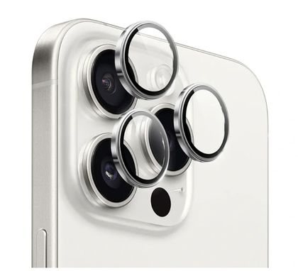 WiWU LG-005 3D Easy Installation Lens Guard for iPhone 16 and iPhone 16 Pro - Titanium Gray