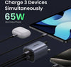 UGREEN Nexode S 65W GaN Wall Charger, 2x USB-C PD Fast Charging Ports, 1x USB-A QC Port