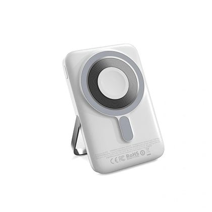 WiWU Elite Power Bank Wi-P018 10000mAh Strong Magnetic Wireless Charging With Stand - White