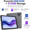 Oteeto TAB82 Pro 8 Inch Android 15 Tablet, 12GB RAM 512GB ROM, Octa-Core Processor, 5000mAh Battery, Dual Camera, SIM & WiFi Support with Bluetooth Keyboard and Case (Gray)