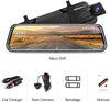 10'' Mirror Dash Cam Night Vision 1080P FHD Full Touch Screen Front and Rear