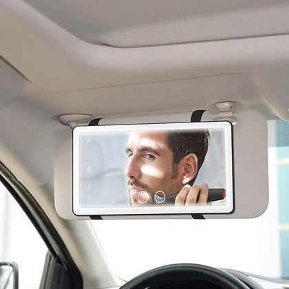 Car LED Makeup Mirror with 3 Light Modes