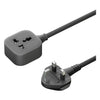 Green Lion Power Guard Universal Extension Socket - Black