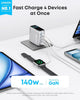 Anker 140W USB-C Charger, 4-Port Multi-Device Fast Charging Laptop Charger, Advanced GaN Power Adapter - (Silver)