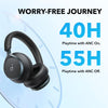 Soundcore by Anker, Space One Active Noise Cancelling Headphones, 40H ANC Playtime - Black