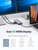 UGREEN USB C Hub Dual HDMI Adapter, 9-in-1 USB C Docking Station with Dual 4K@60Hz HDMI, PD Charging, 2 USB3.0