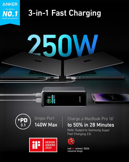 Prime 27,650mAh Power Bank (250W) with 100W Charging Base