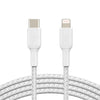 Belkin Boost Charge Braided USB-C to Lightning Cable (2m / 6.6ft, White)