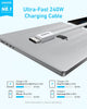 Anker Zolo USB C to USB C Cable 1.8m, Braided and Dirt-Free Type-C Fast Charging Cable, Slim Connector, for iPhone 16 Series, MacBook (240W) - White