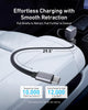 Anker USB-C Car Charger, 75W Max Ultra-Compact Type-C Fast Car Charger with Built-in Retractable Cable
