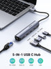 UGREEN USB C Hub 60Hz, 5-in-1 Gigabit USB C to Ethernet Adapter with 4K HDMI, 100W Power Delivery, 2 USB 3.0