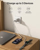 Belkin 3-Port USB-C Plug 70W, Multi-Port GaN Wall Charger with 2x USB-C & 1x USB A Ports, UK and US Plug Tips, Fast Charging for MacBook, iPhone 17, iPad, Samsung Galaxy S25