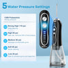 H2ofloss Water Flosser for Teeth Cordless, Oral Irrigator Dental with 5 Modes and 6 Nozzle Jets, 300ML USB-C Tooth Flosser for Brace Care, Dental Jet Flosser for Travel/Home - Black