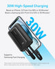 Anker Zolo Power Bank, 10,000mAh 30W with Built-in USB-C and MFi Certified Lightning Cable
