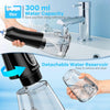 H2ofloss Water Flosser for Teeth Cordless, Oral Irrigator Dental with 5 Modes and 6 Nozzle Jets, 300ML USB-C Tooth Flosser for Brace Care, Dental Jet Flosser for Travel/Home - Black