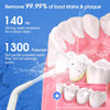 H2ofloss Water Flosser for Teeth Cordless, Oral Irrigator Dental with 5 Modes and 6 Nozzle Jets, 300ML USB-C Tooth Flosser for Brace Care, Dental Jet Flosser for Travel/Home - White