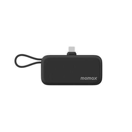 Momax 1-Power Mini 5000mah 3in1 Power Bank with USB-C Plug- Black