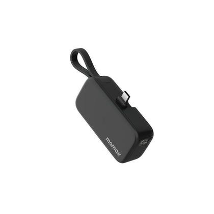 Momax 1-Power Mini 5000mah 3in1 Power Bank with USB-C Plug- Black