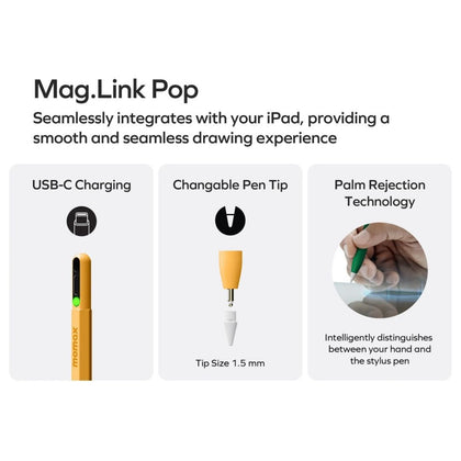 Momax Mag.Link Pop Magnetic active stylus pen (Black)