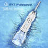 H2ofloss Water Flosser for Teeth Cordless, Oral Irrigator Dental with 5 Modes and 6 Nozzle Jets, 300ML USB-C Tooth Flosser for Brace Care, Dental Jet Flosser for Travel/Home - White
