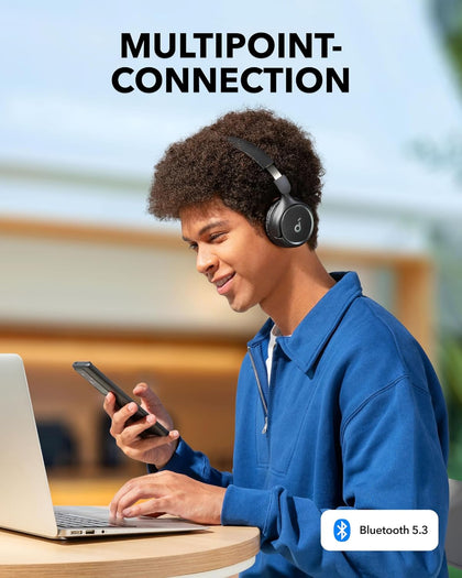 Soundcore H30i Wireless On-Ear Headphones, Foldable Design, Pure Bass, 70H Playtime, Bluetooth 5.3, Lightweight and Comfortable, App Connectivity, Multipoint Connection