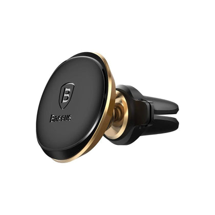 Baseus Magnetic Air Vent Car Mount Holder with Cable Clip - Black/Gold