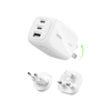 Belkin 3-Port USB-C Plug 100W, GaN Wall Charger with 2x USB-C & 1 USB-A Ports, Plug Tips included for EU/UK/US, Fast Charging for MacBook, iPhone, iPad Pro, Samsung Galaxy