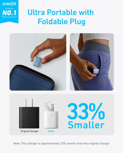 Anker 25 W USB-C Compact Foldable Charger – Model A2656K11