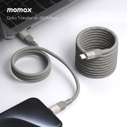 Momax Elite Mag Link 100W USB-C to USB-C Magnetic Cable 1M