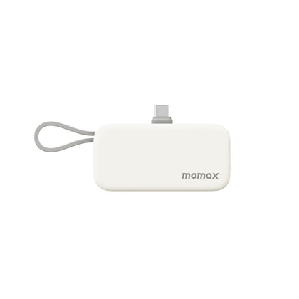 Momax 1-Power Mini 5000mah 3in1 Power Bank with USB-C Plug- White