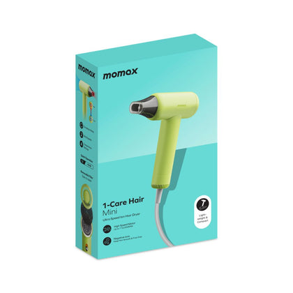 Momax 1-Care Hair Mini Ultra Speed Ion Hair Dryer - Green