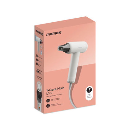 Momax 1-Care Hair Mini Ultra Speed Ion Hair Dryer - White