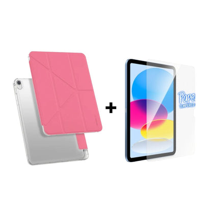 Amazing Thing Case for iPad 10.9 SMOOTHIE Drop Proof with Apple Pencil Storage - Pink + Torrii BODYGLASS for iPad 10.9” (10th generation Year 2022) –  Clear