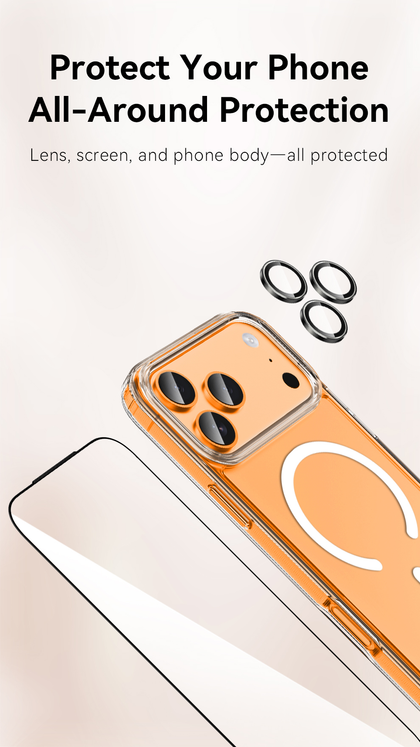 Lanex Protection Bundle Set 3 in 1 iPhone 17 Pro and Pro Max ( Screen Protector + Camera Lens + Magsafe Case)