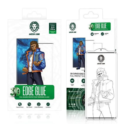 Green Lion 3D Edge Glue Glass Screen Protector for Samsung Galaxy S23 Ultra - Clear