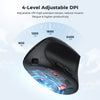 MEETION BTM008 Wireless Mouse, Ergonomic Mouse, Bluetooth Vertical Rechargeable Mice, 4 Adjustable DPI 800-2400, Bluetooth 5.2+5.2+USB Mouse